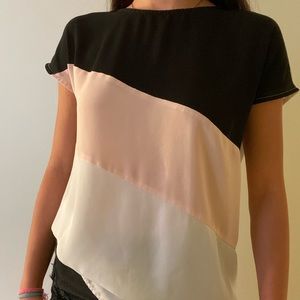 3 color striped blouse